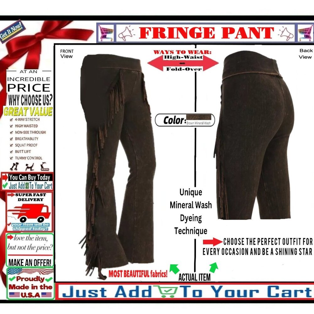 🛑 BOTTOM Fold Over FRINGE ➕ LEGGING 🆒 PANT High Waist Mineral Wash 💸BUY NOW‼️